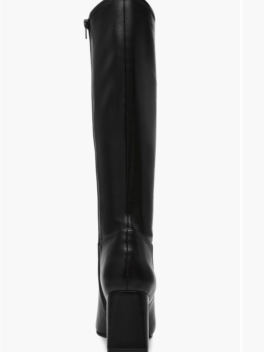 NWT Steve Madden Black Knee High Boots Square Toe Block Heel Chic Minimalist - Picture 5 of 8